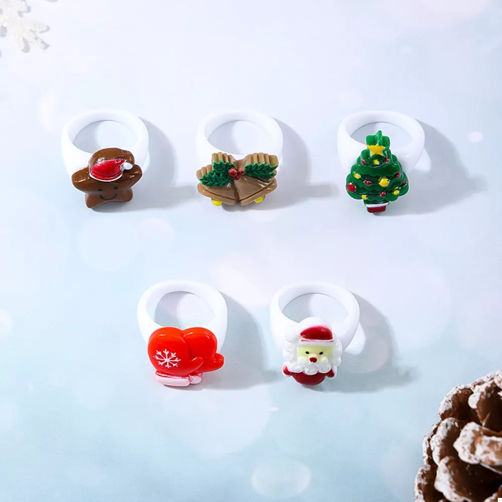 5 Piece Christmas-Themed Rings, image 2