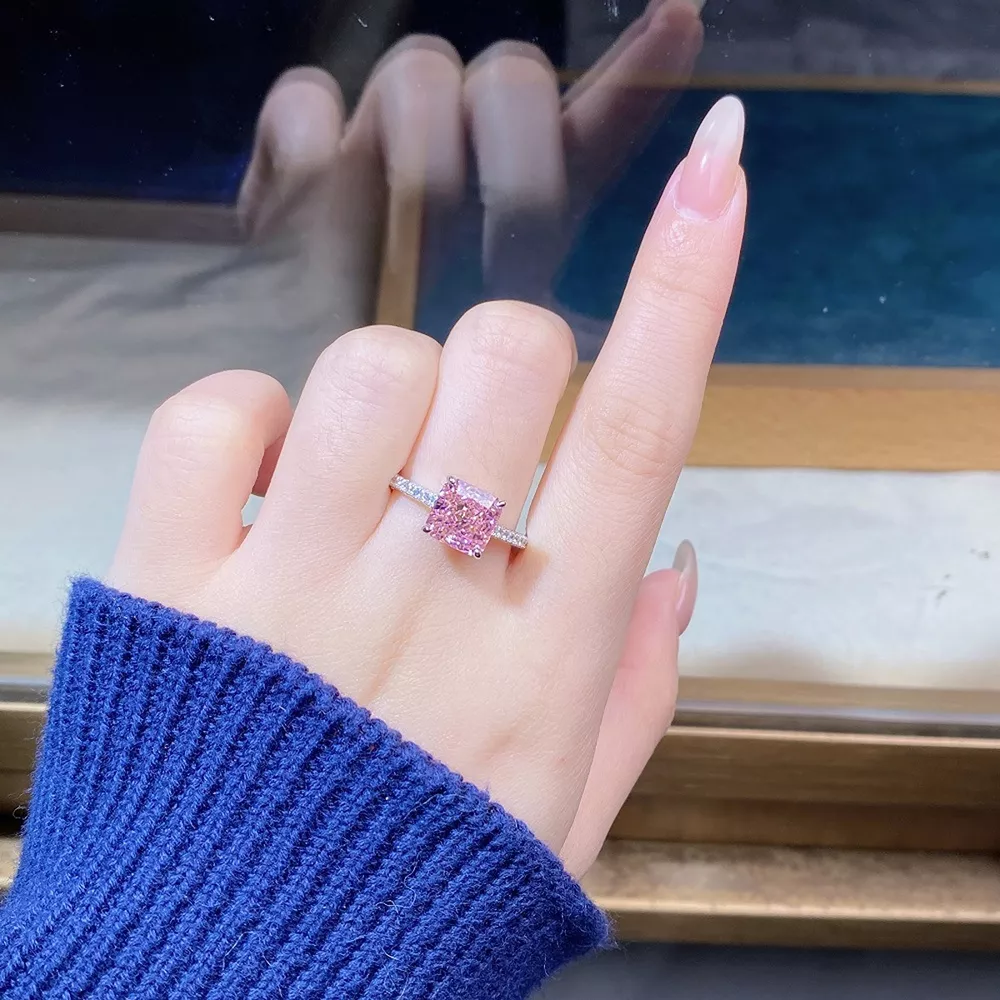 925 Sterling Silver Zircon Square Ring, image 10