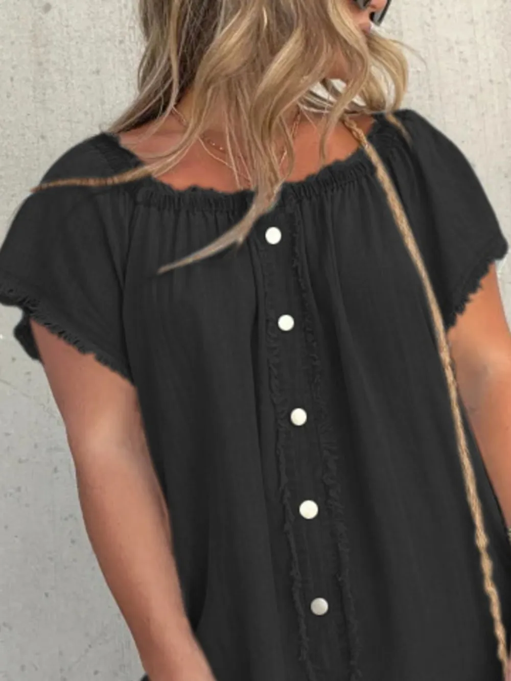 Full Size Raw Hem Mini Denim Dress Plus Size