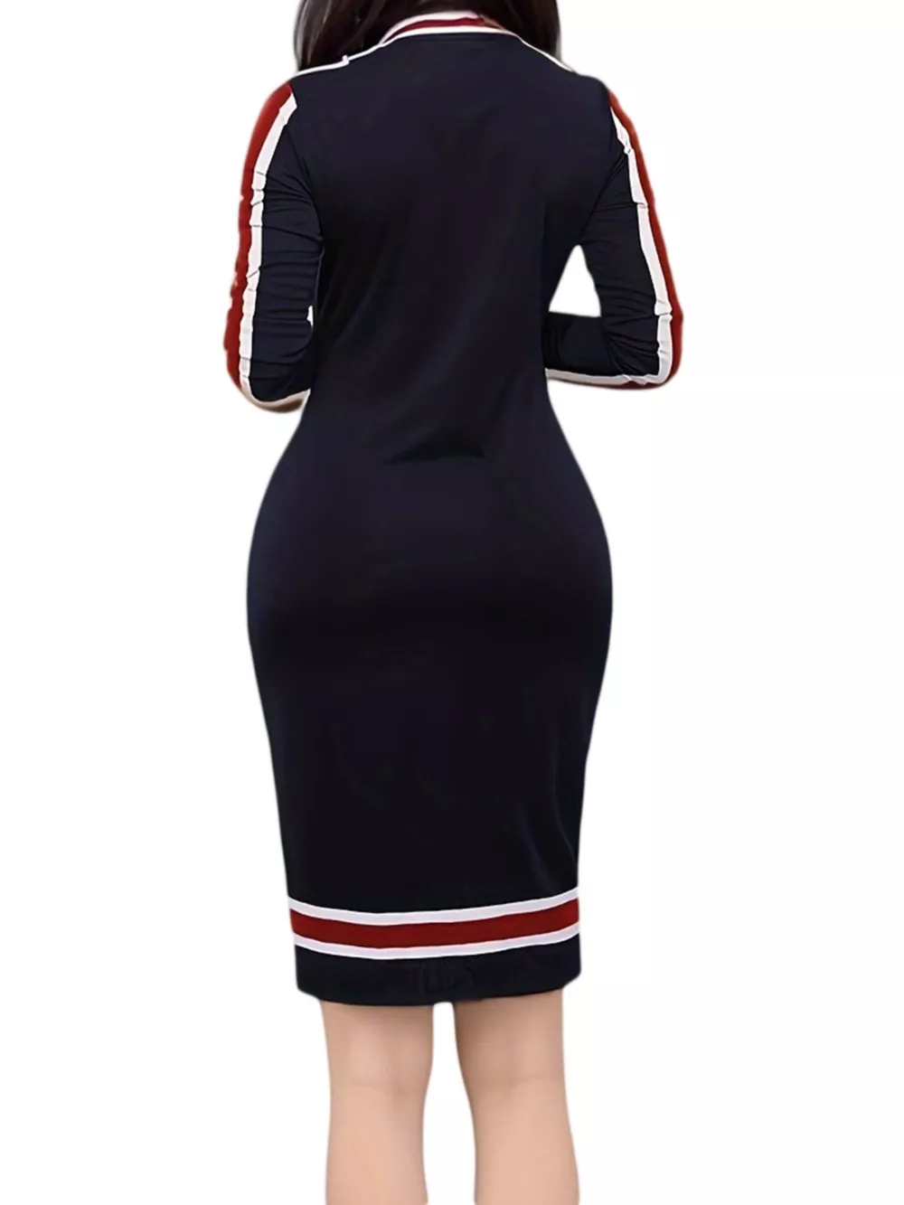 Striped Bodycon Long Sleeve Dress, image 7