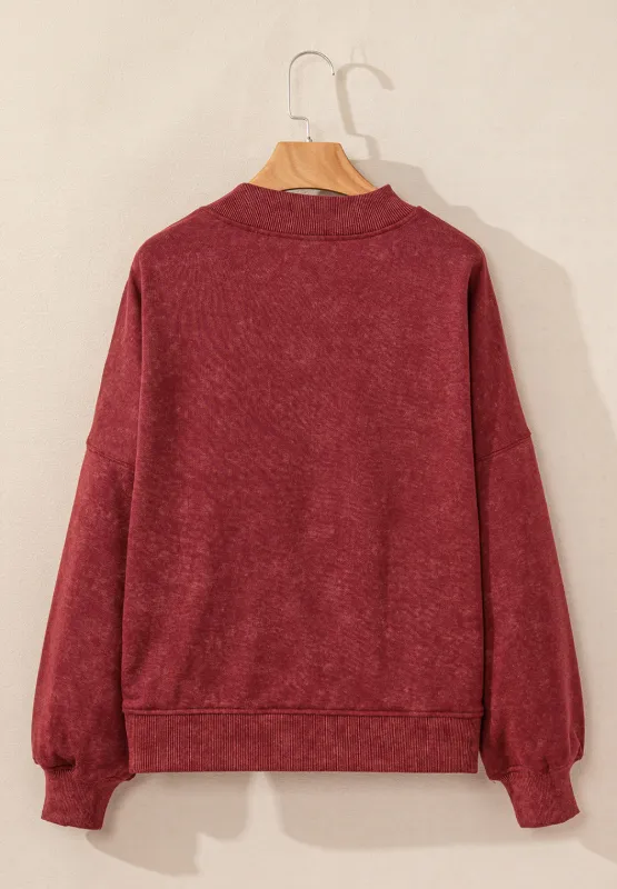 Mock Neck Dropped Shoulder Sweatshirt, image 25