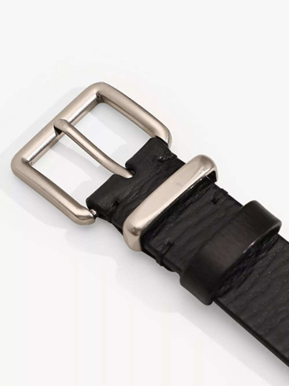 Classic Leather Belt with Silver Buckle, image 3
