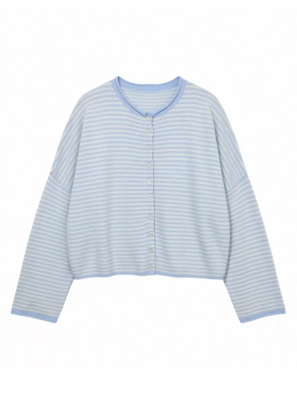 Button-Down Striped Knit Cardigan, image 3