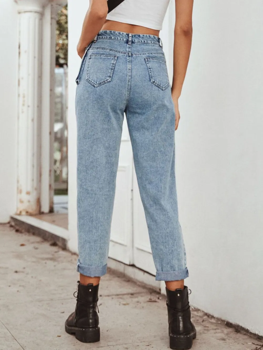 High Waist Straight Leg Jeans, image 6