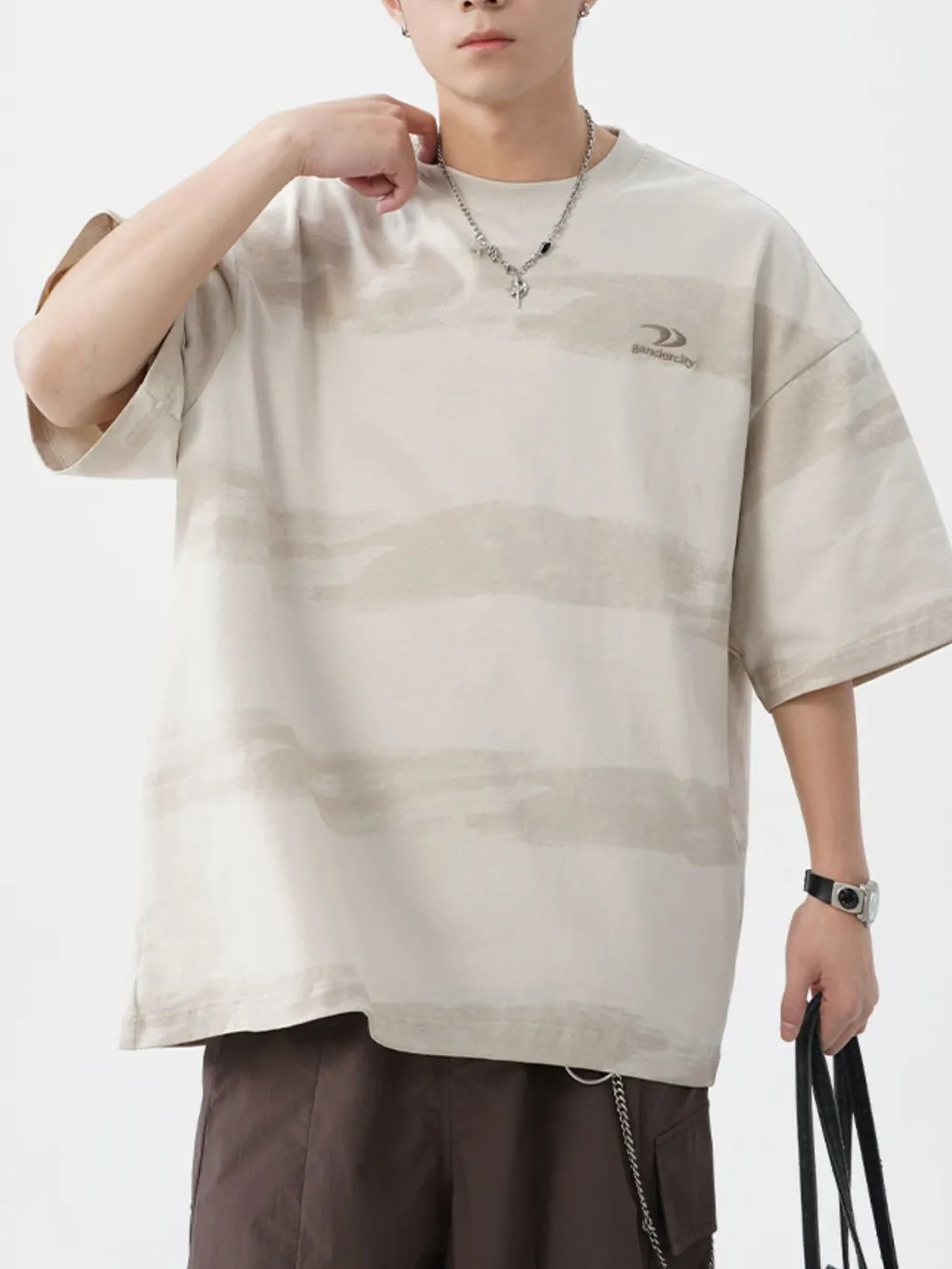 Men's Plus Size Basic style Round Neck Striped T-Shirt, image 19