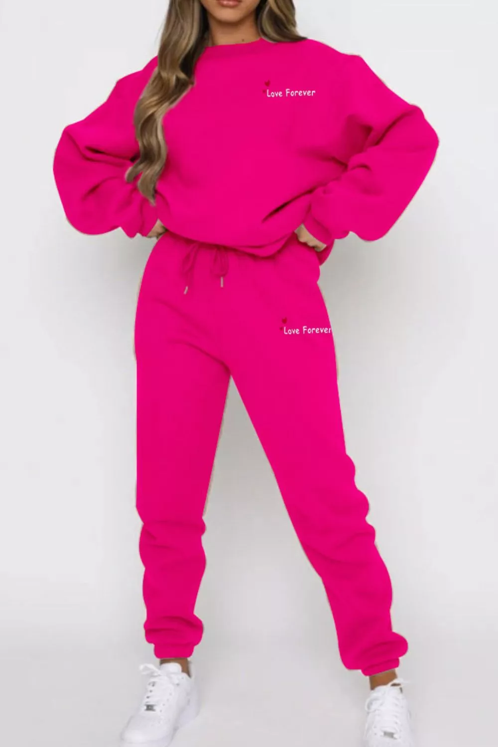 Round Neck Sweatshirt and Joggers Set, image 32