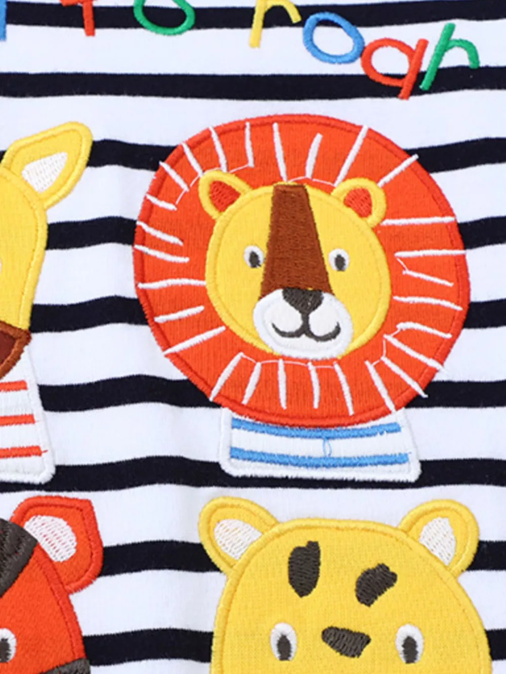 Children's Striped Animal Crew Neck T-Shirt, image 3