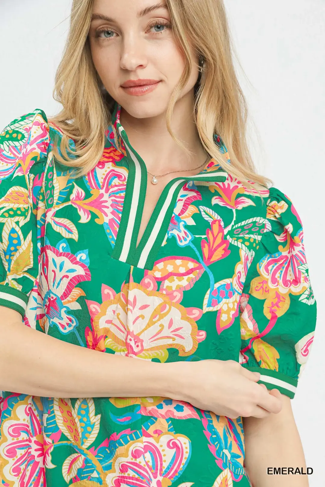 Jacquard Paisley Print Puff Sleeve Tunic Dress, image 5