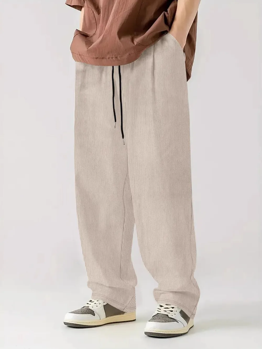 Men's Full Size Drawstring Wide Leg Pants Plus Size, image 4
