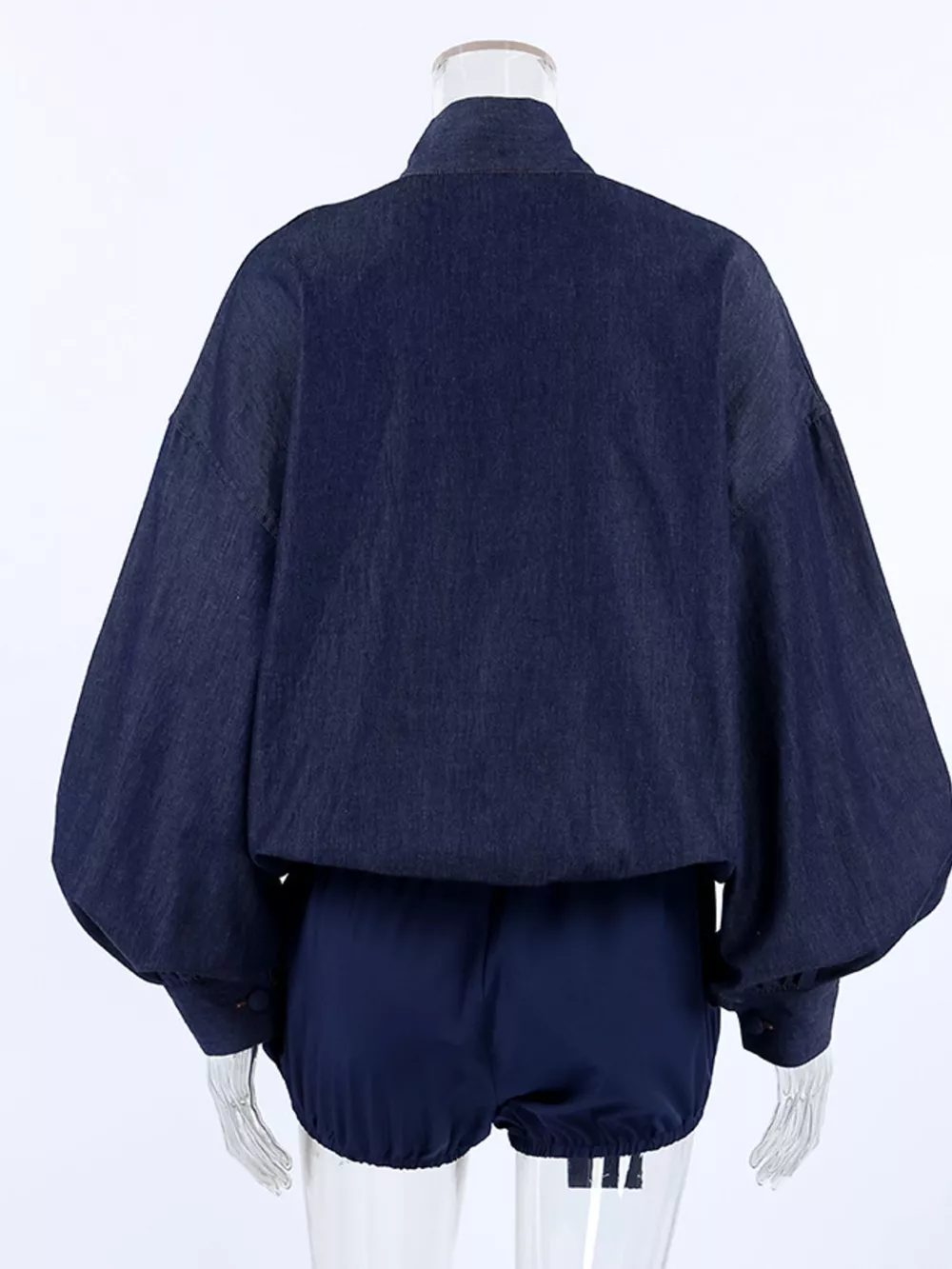 Tie Front Denim Top and Shorts Set, image 8