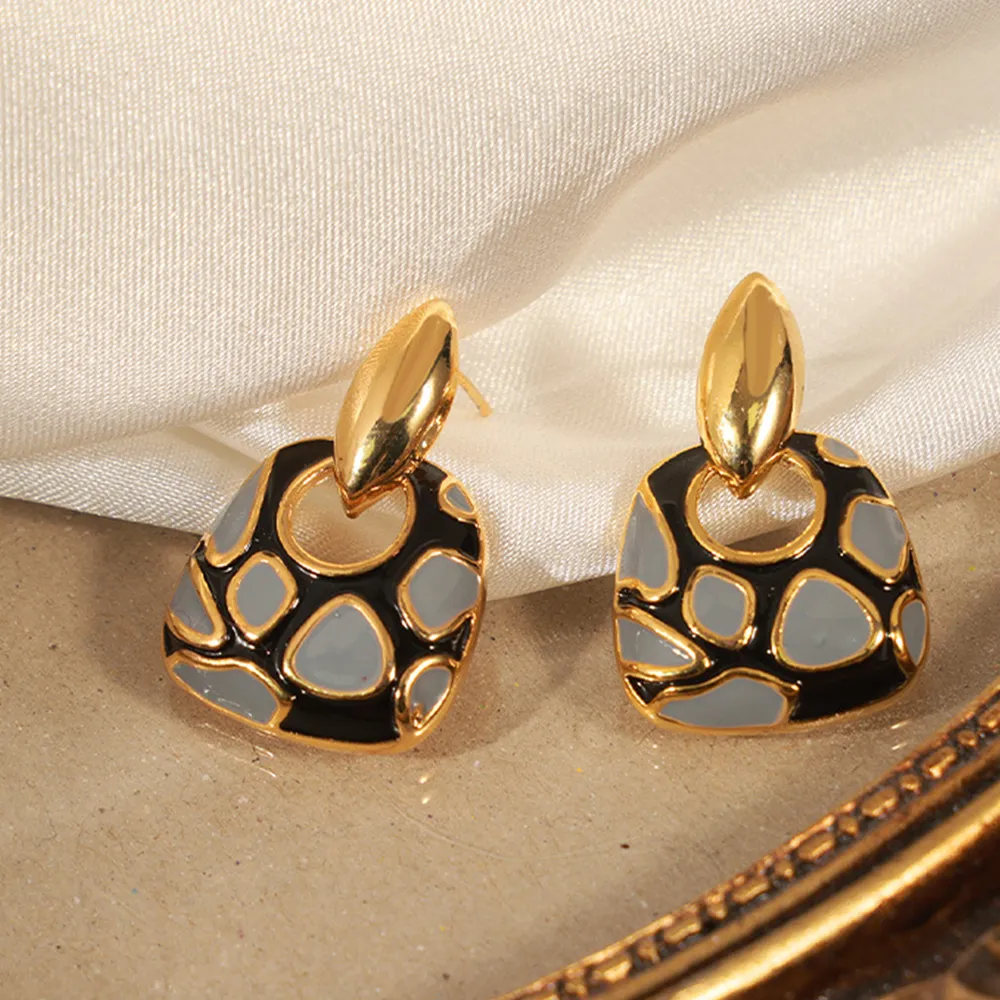 Copper Oil Drip Earrings, image 3