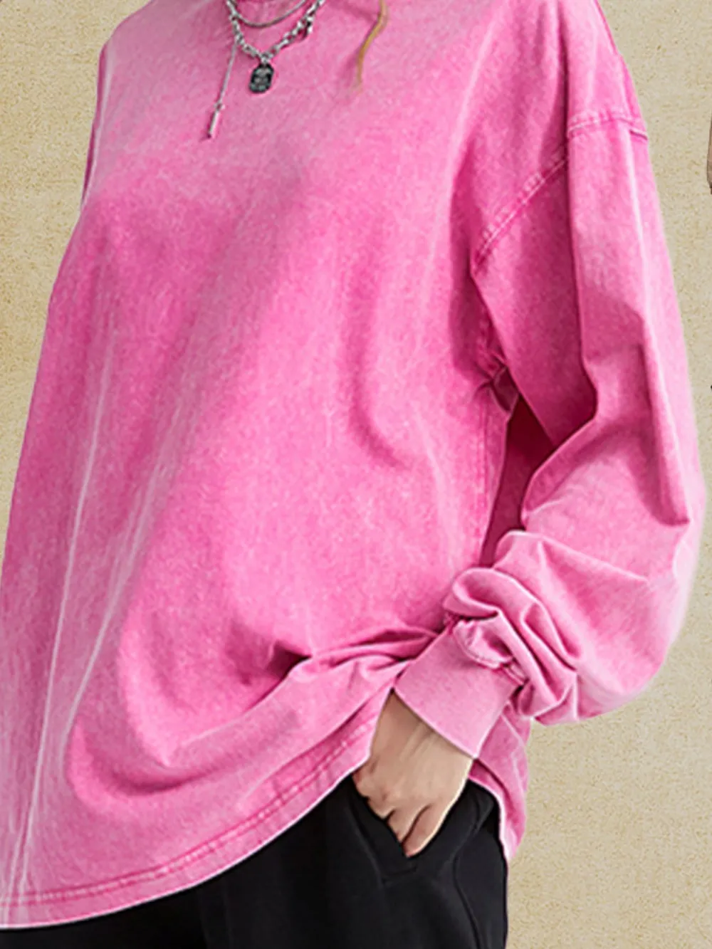 Men's Oversized Long Sleeve T-Shirt, image 2