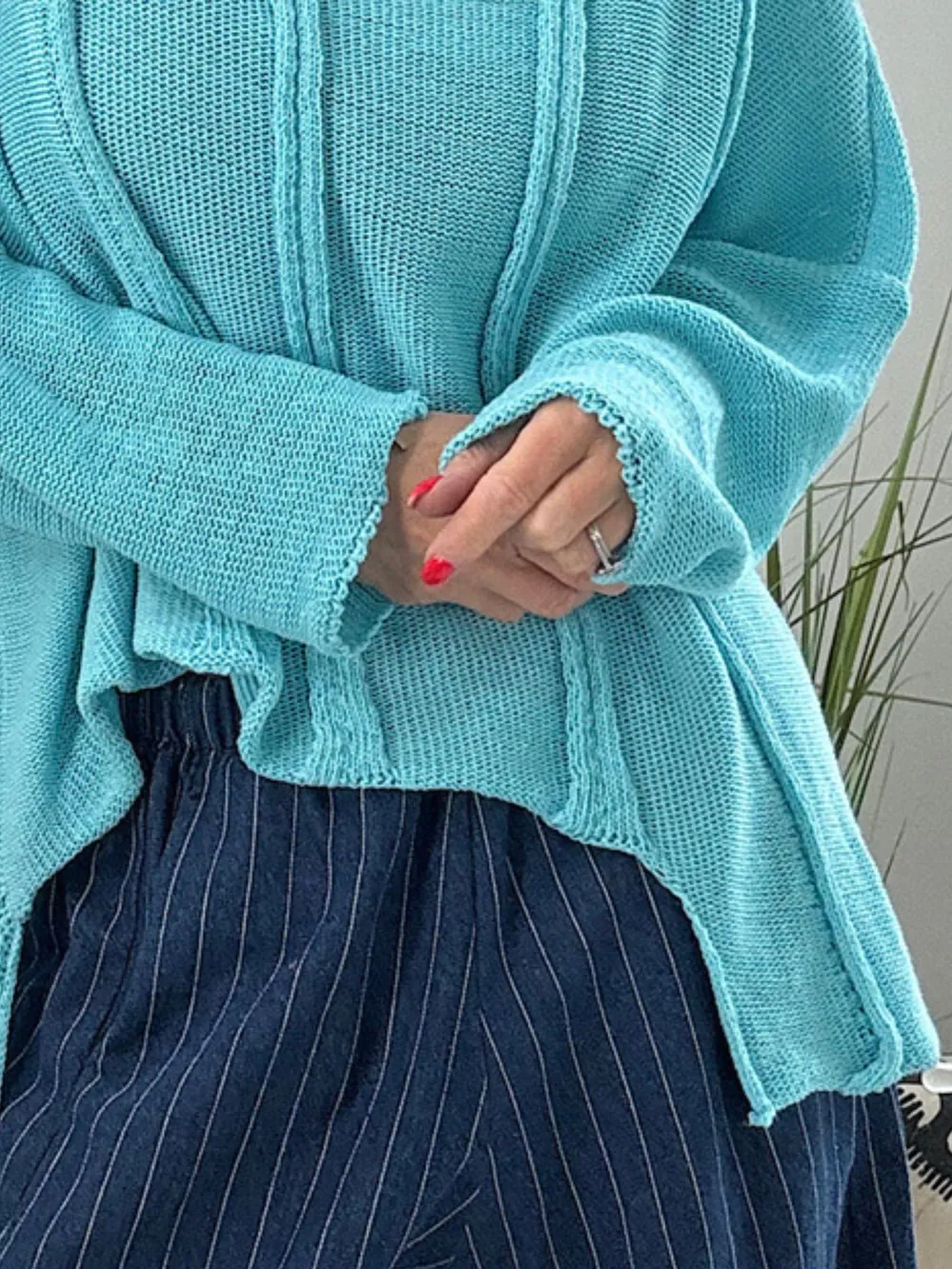 High-Low Drop Shoulder Sweater, image 4