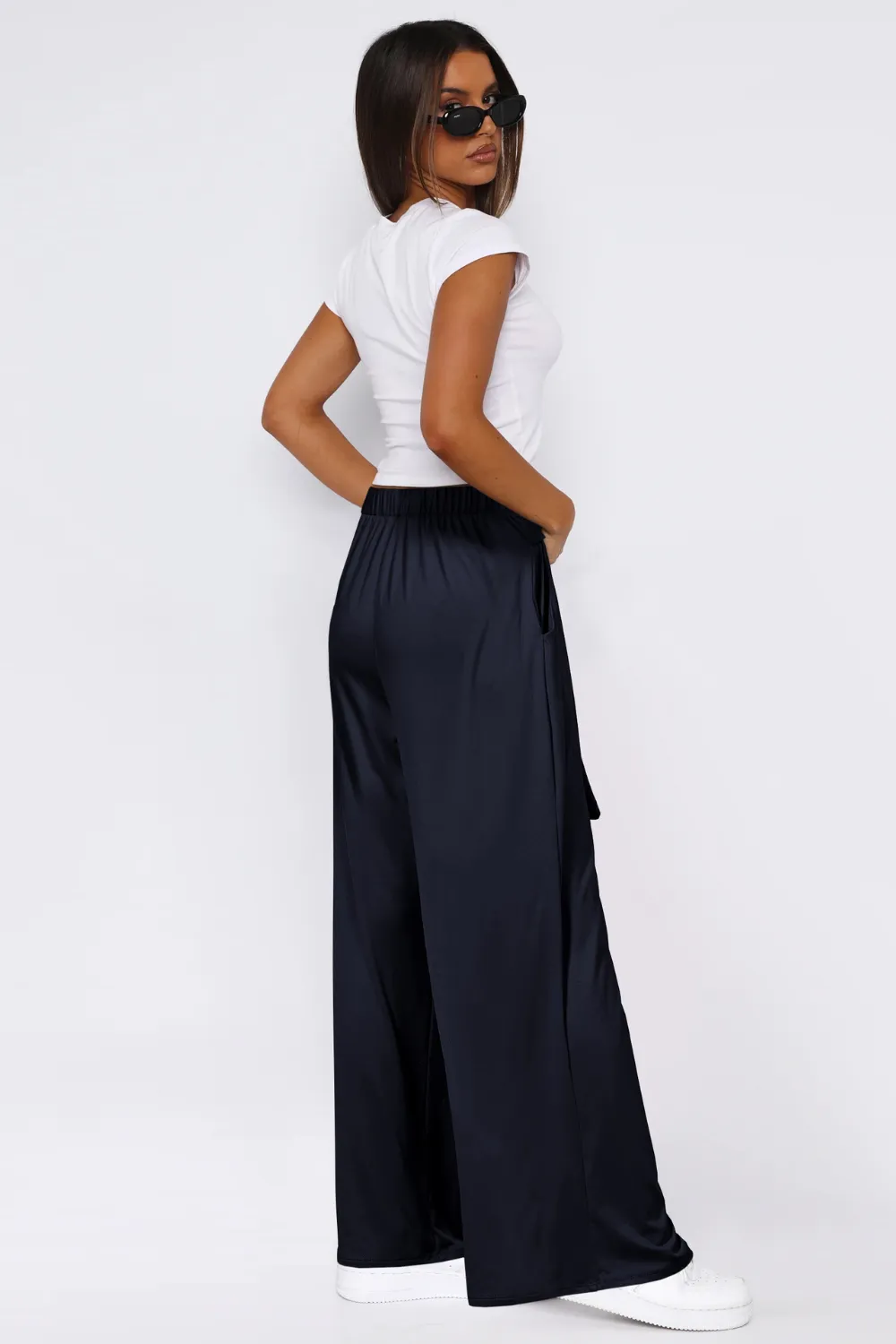 Tied Wide Leg Pants with Pockets, image 4