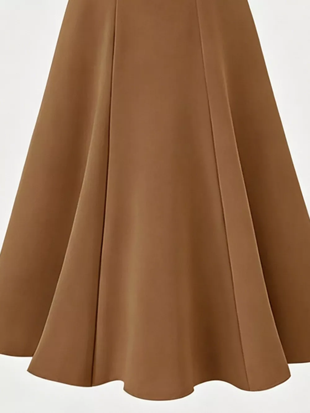 A-Line Midi Skirt with Elastic Waistband, image 12