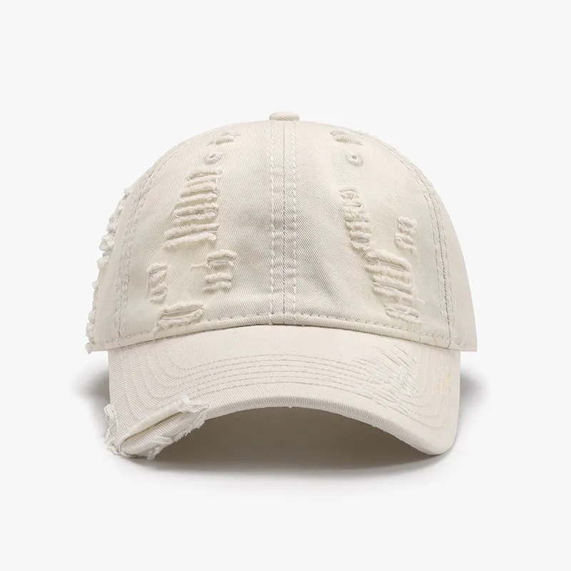 Distressed Adjustable Cotton Baseball Cap, image 4