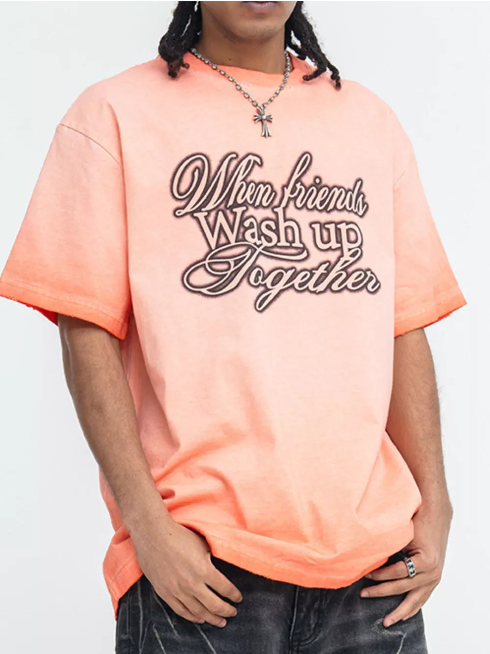 Men's Vintage Wash Letter Graphic Short Sleeve T-Shirt, image 5