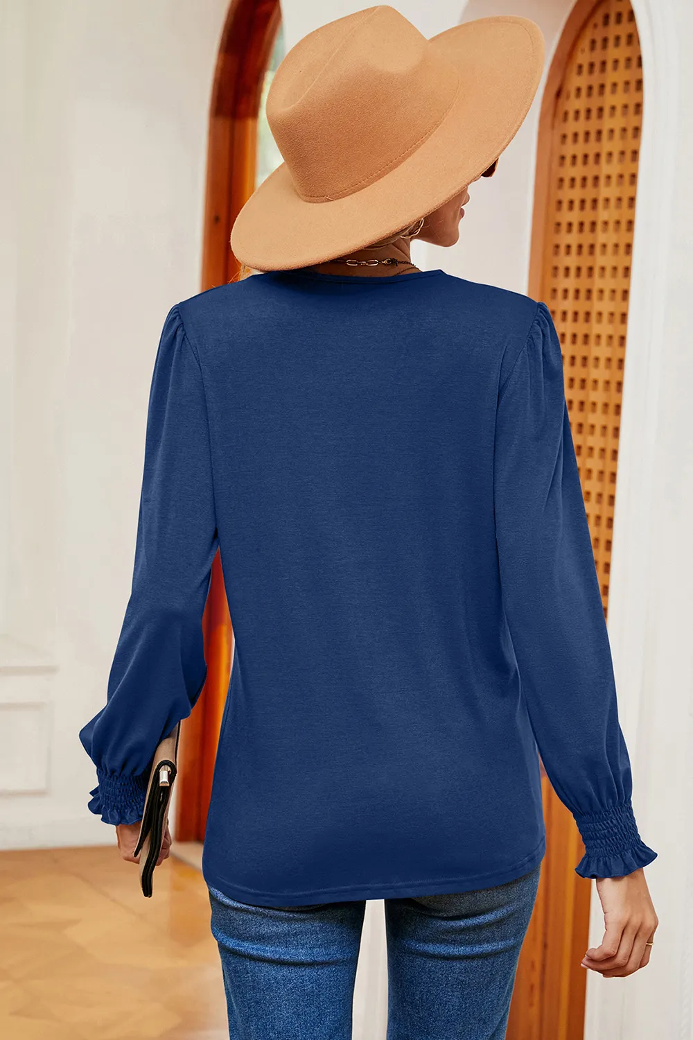 V-Neck Long Sleeve T-Shirt, image 8
