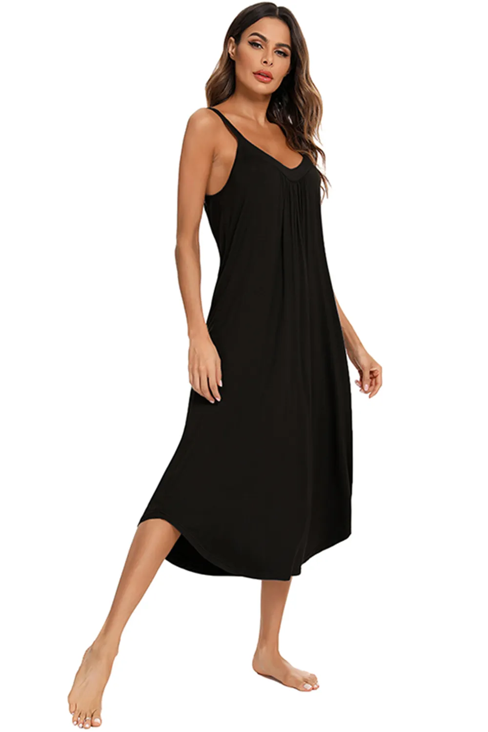 V-Neck Midi Lounge Dress, image 24