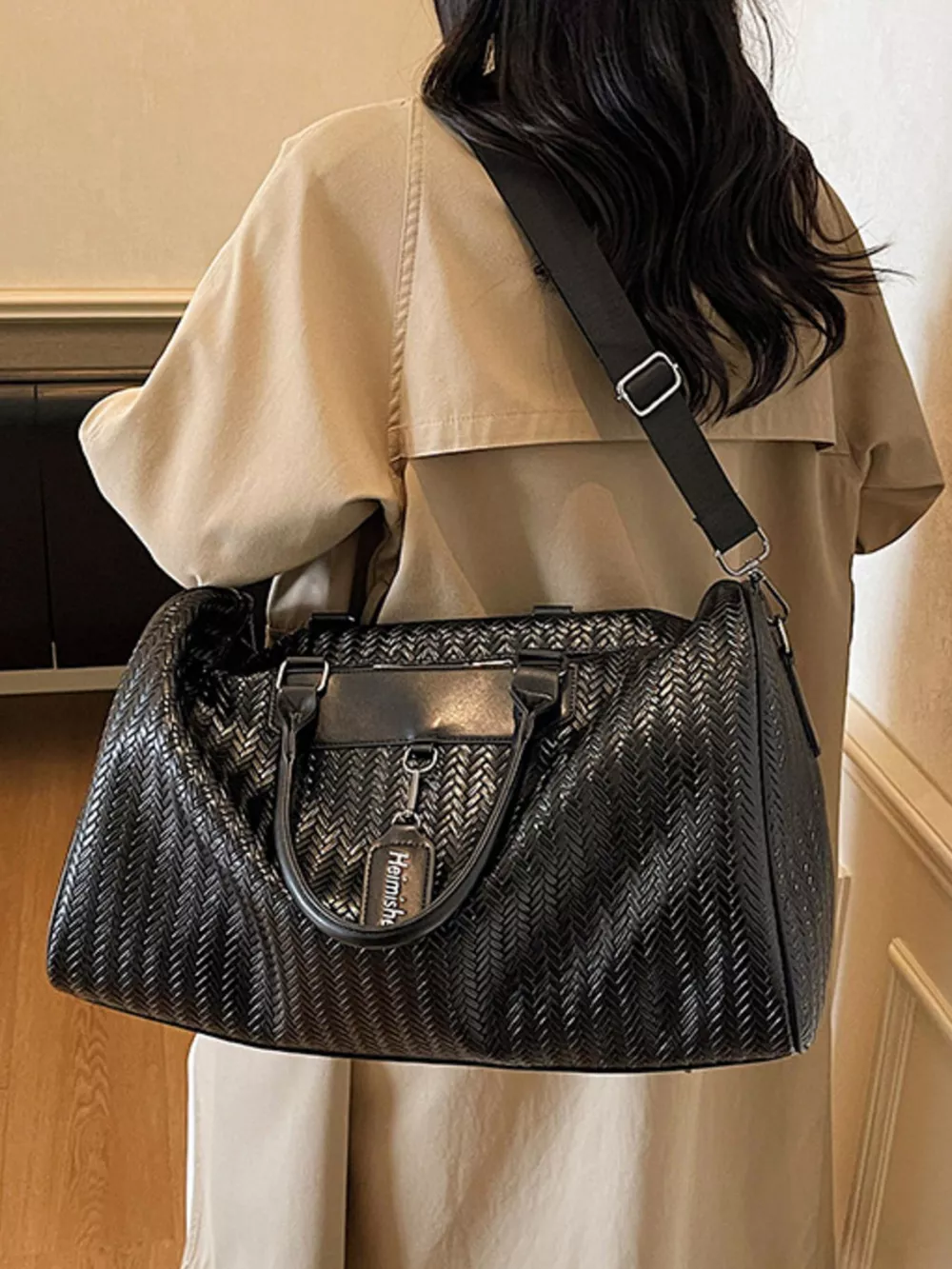 Textured Leather Travel Bag, image 3