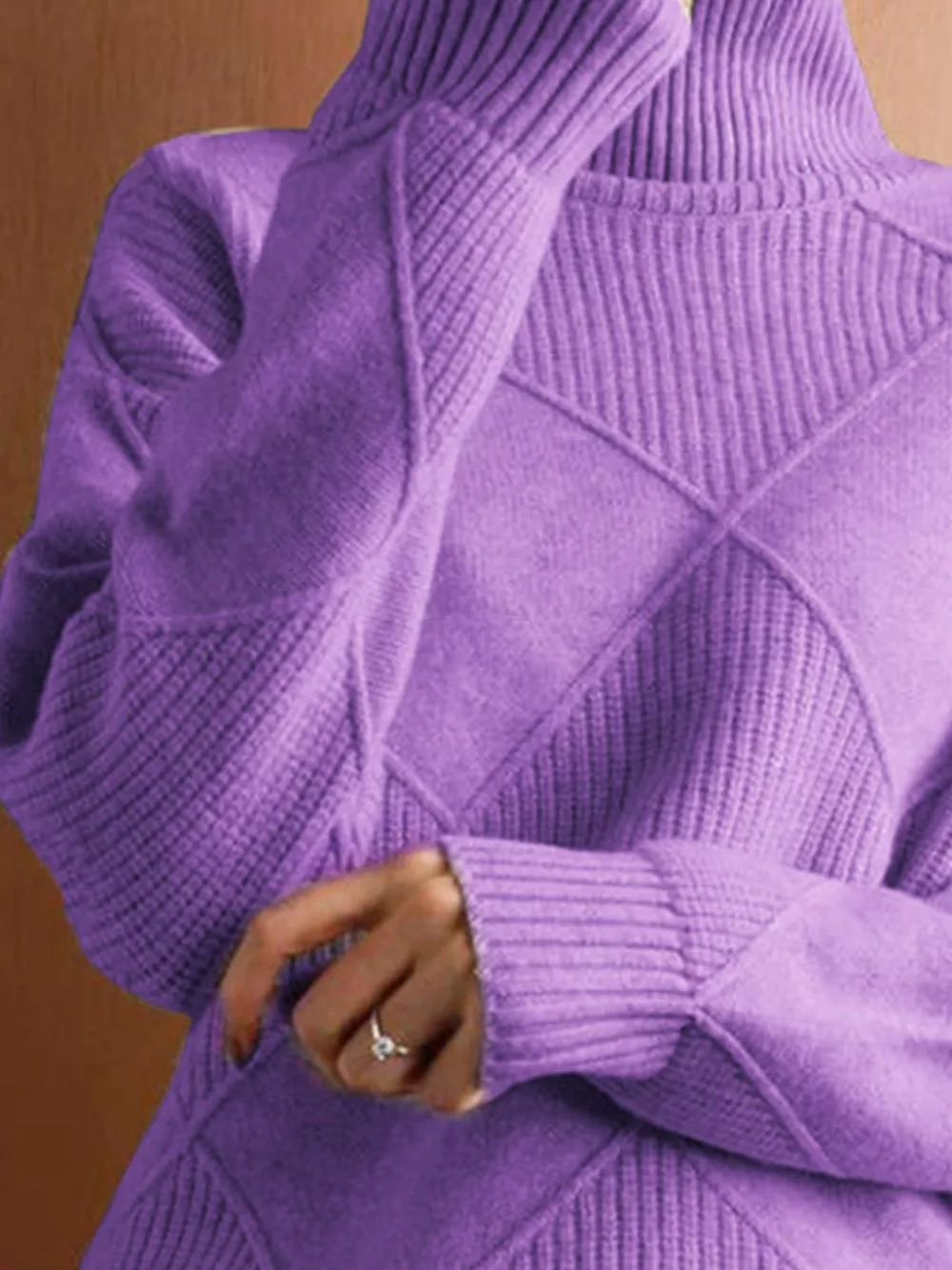 Argyle Pattern Turtleneck Sweater, image 15