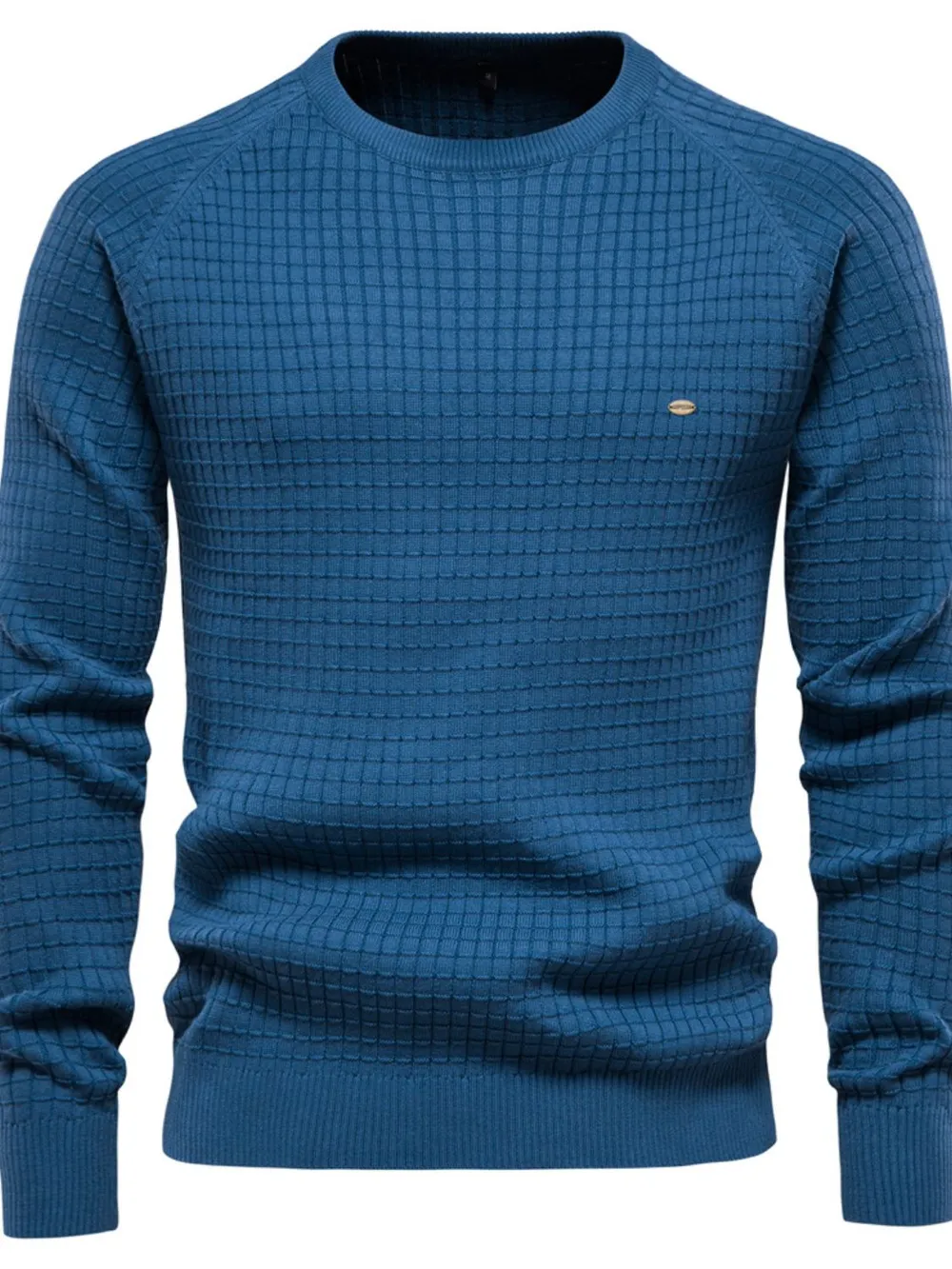 Texture Round Neck Long Sleeve Sweater, image 2