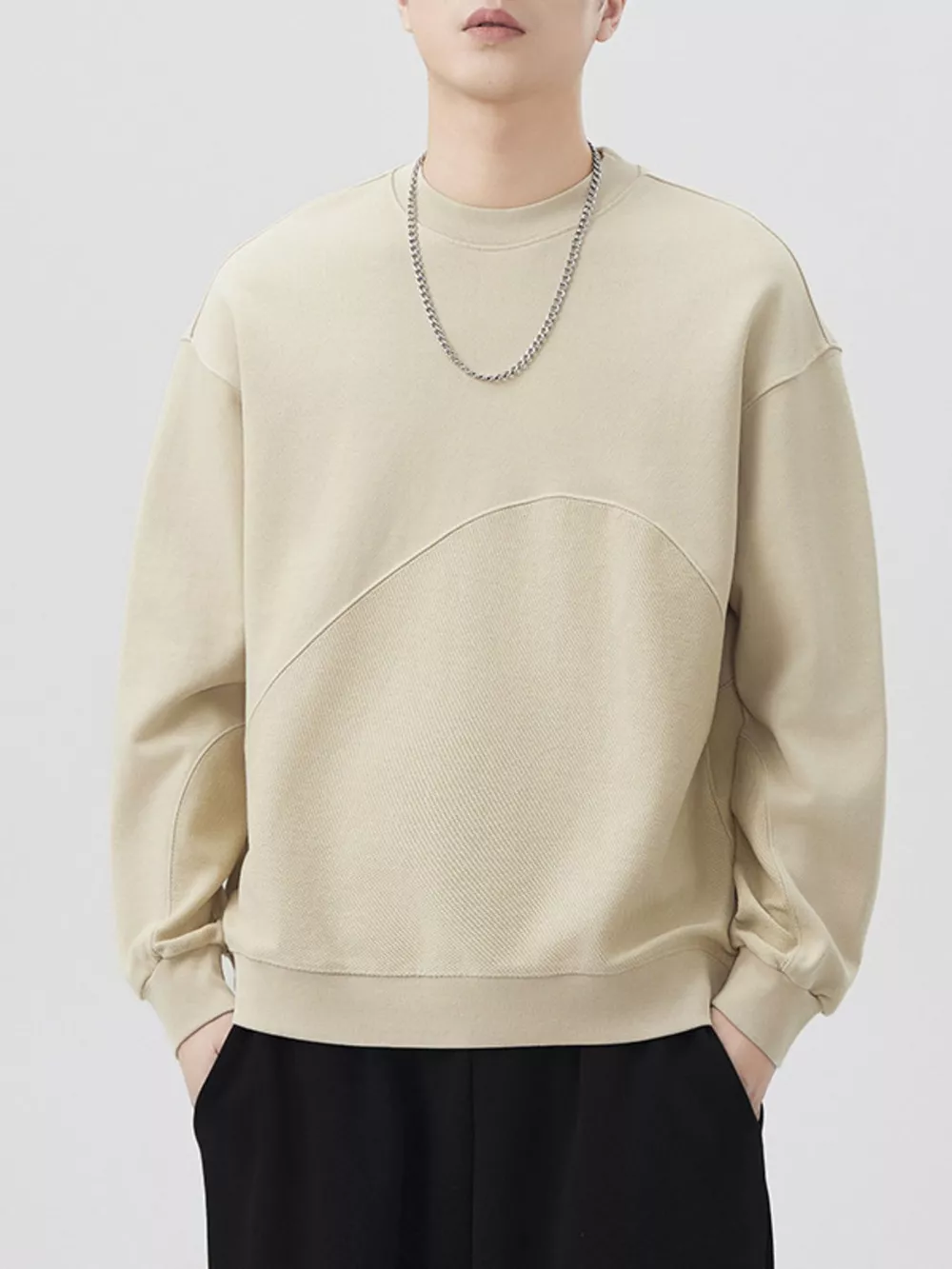Men's Plus Size Round Neck Long Sleeve Sweatshirt, image 8