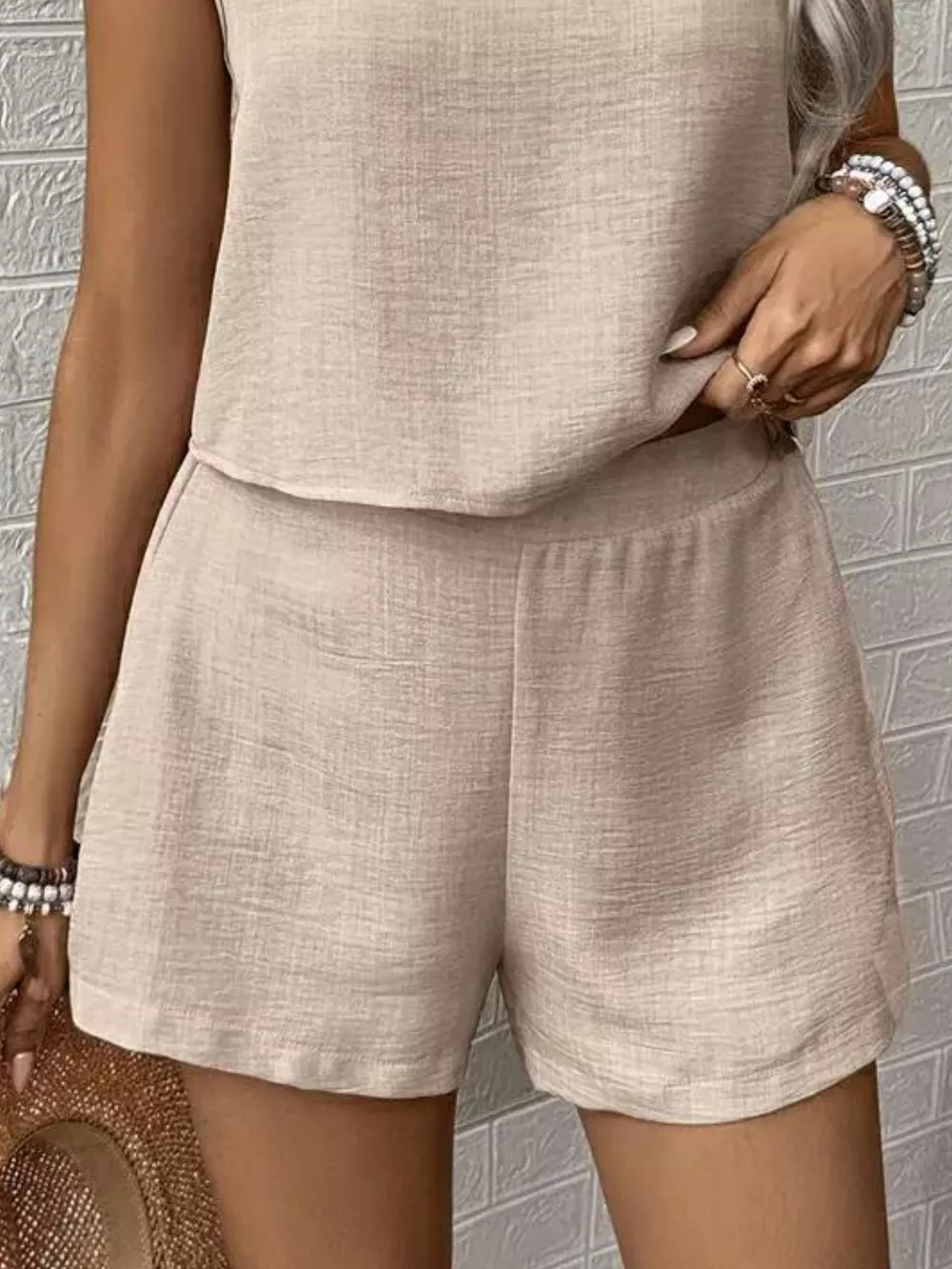 Round Neck Tank Top and Shorts Set, image 14
