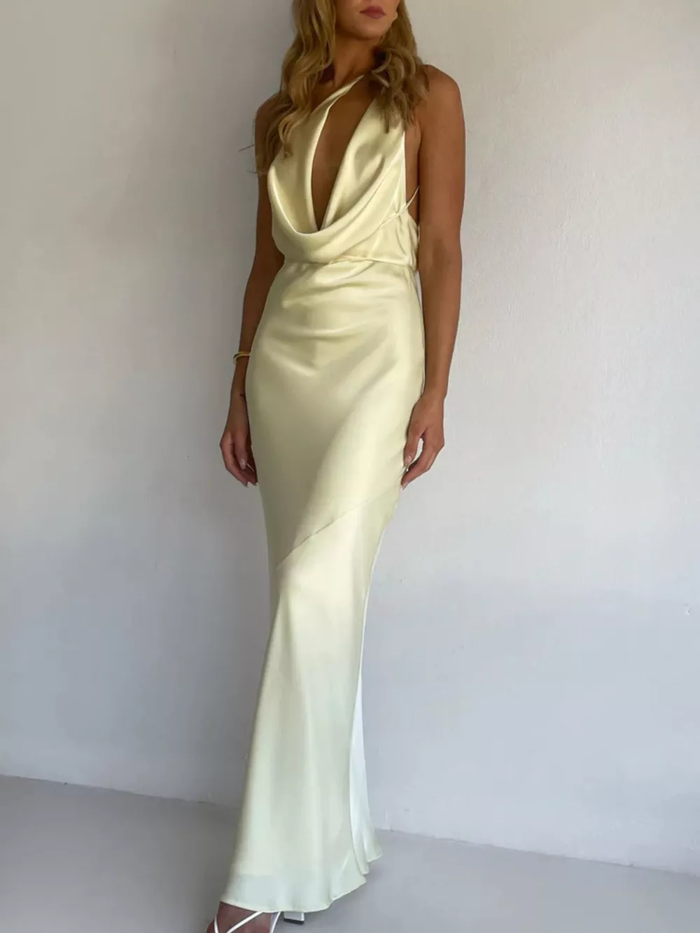 Halter Neck Satin Maxi Dress, image 23