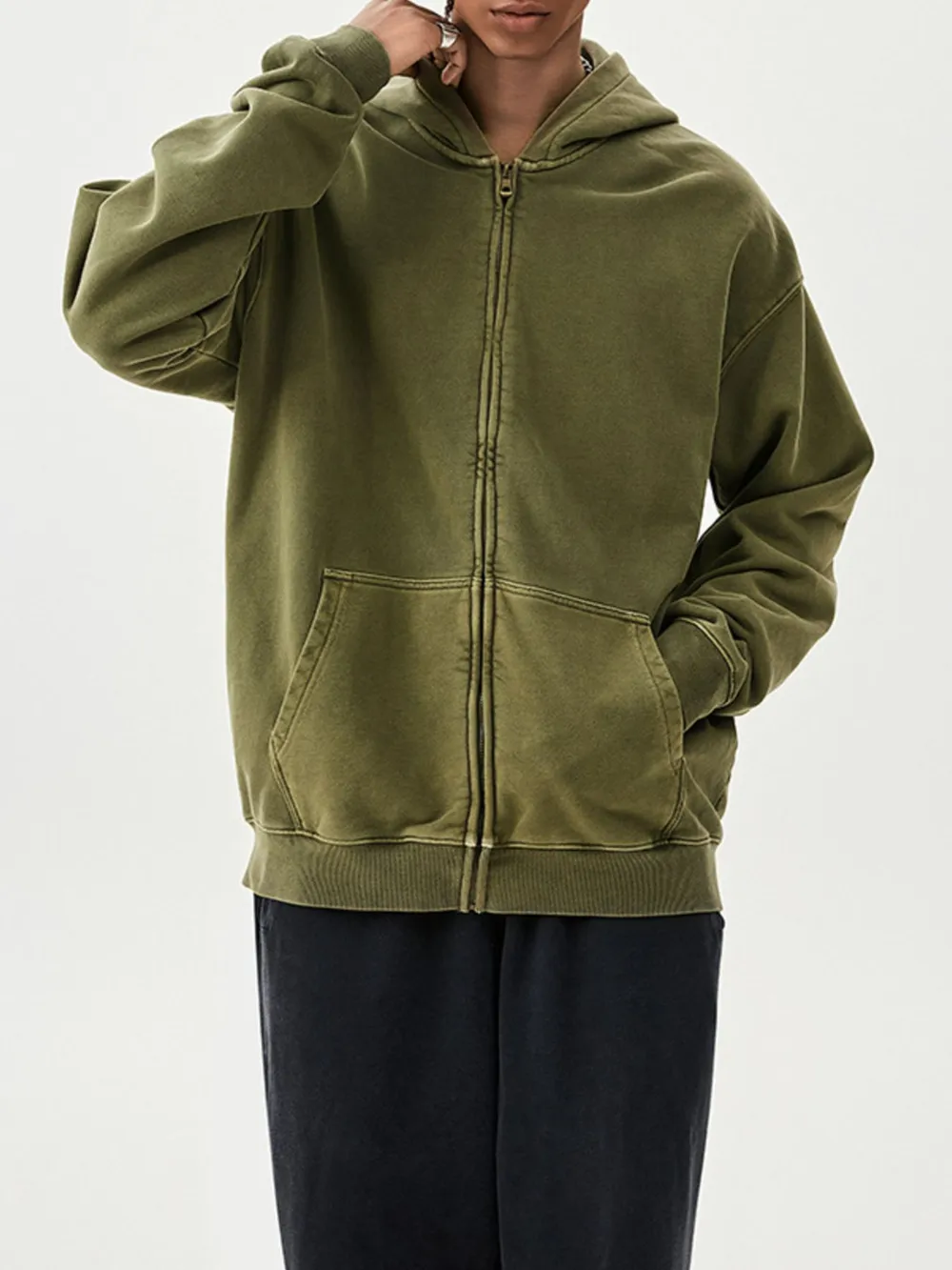 Men's Zip Up Long Sleeve Hoodie, image 3