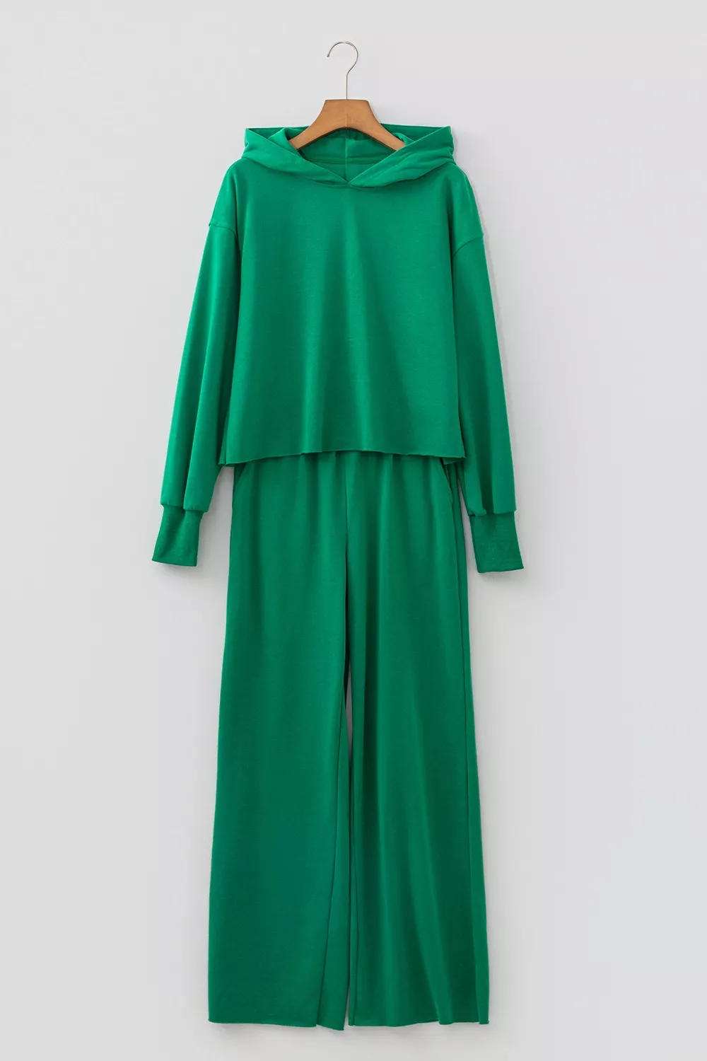 Solid Color Hooded Long Sleeve Elastic Waist Pocket Pants Set, image 4