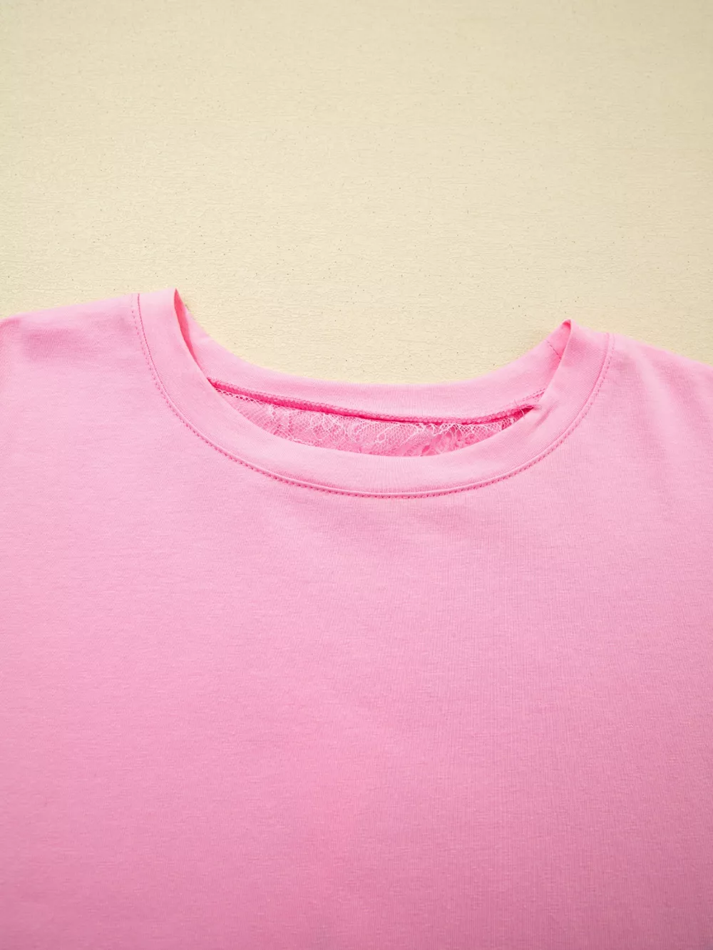 Floral Lace Patchwork Half Sleeve Oversize Tee, image 9