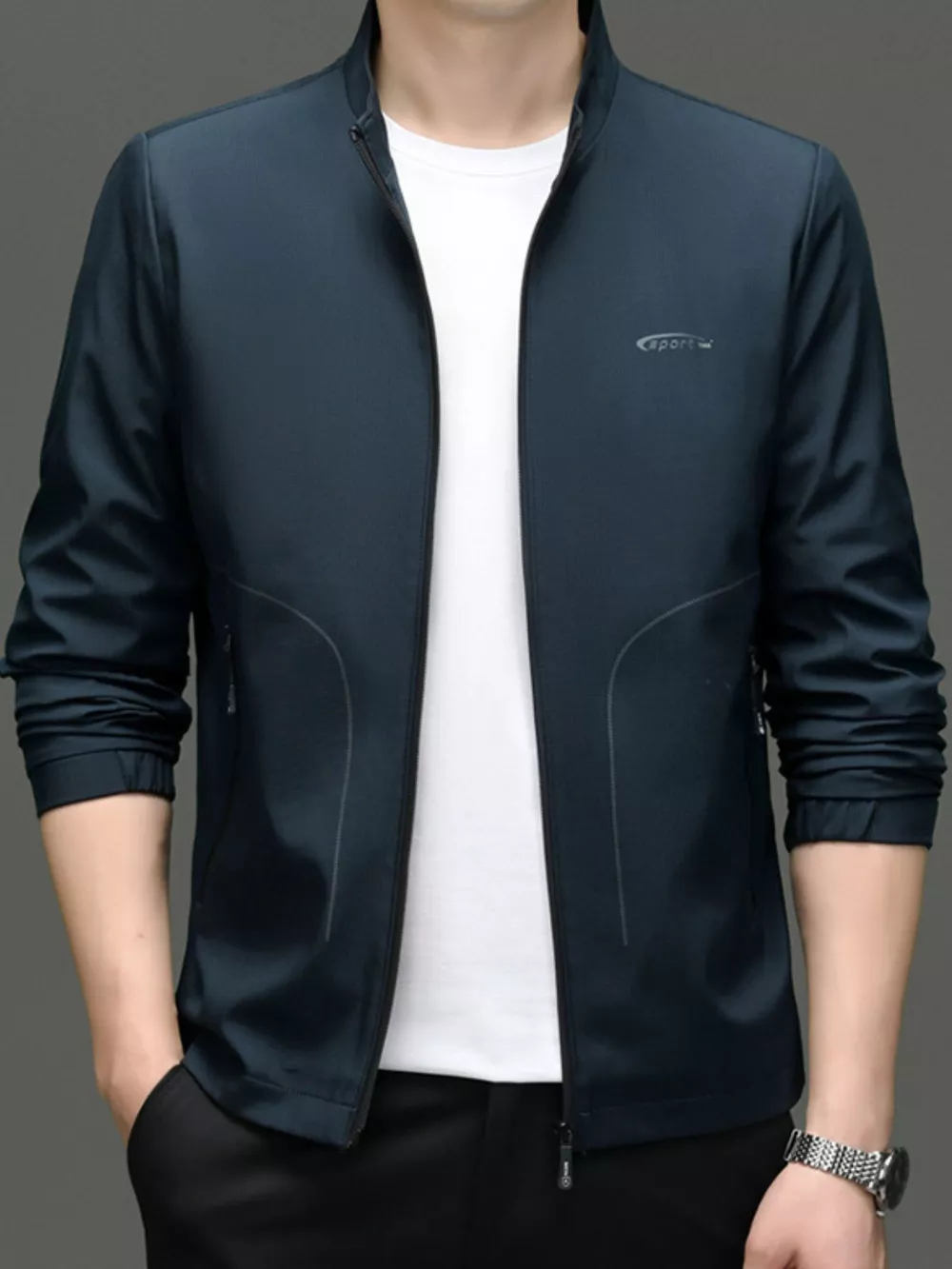 Men's Zip Up Long Sleeve Jacket, image 6