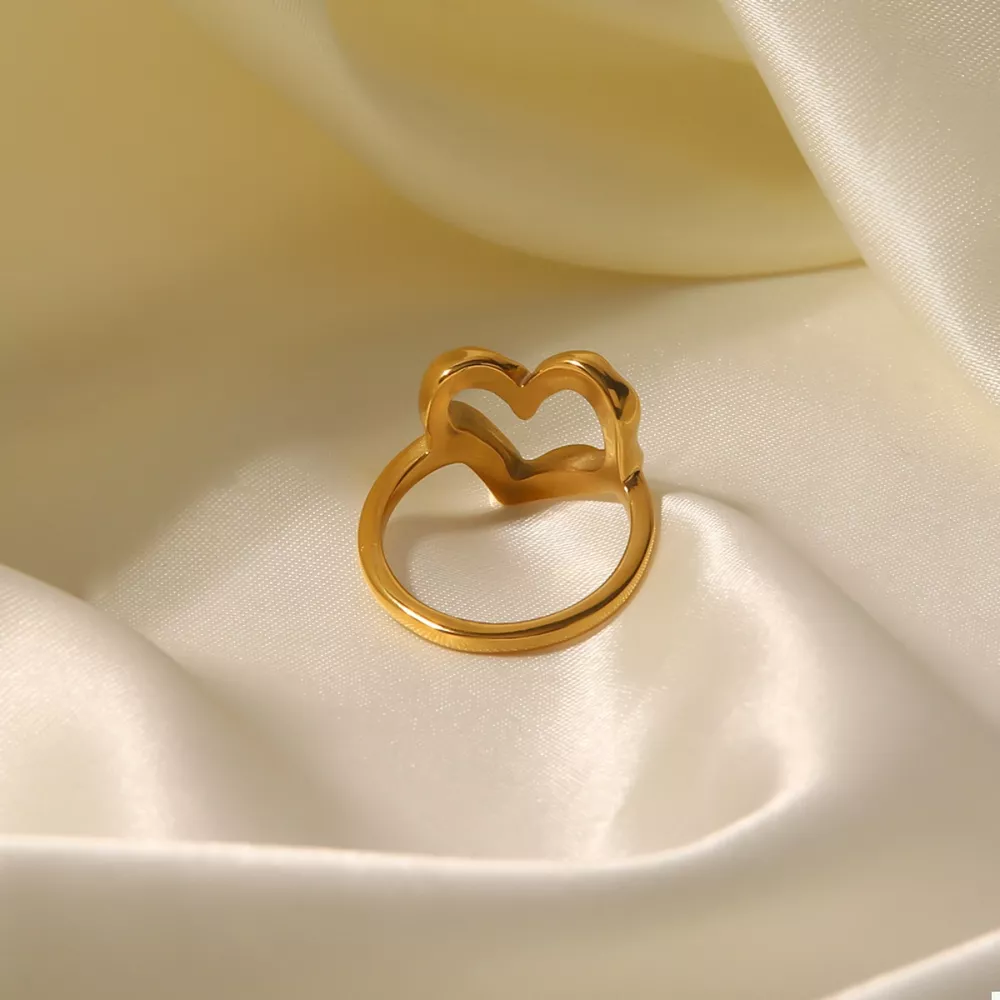 18K Gold-Plated Heart Ring, image 8