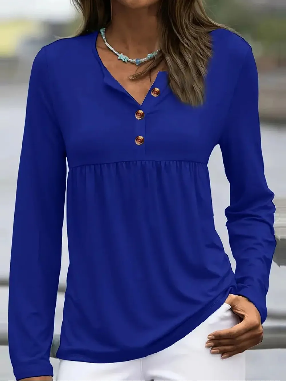 Half Button Long Sleeve T-Shirt, image 7