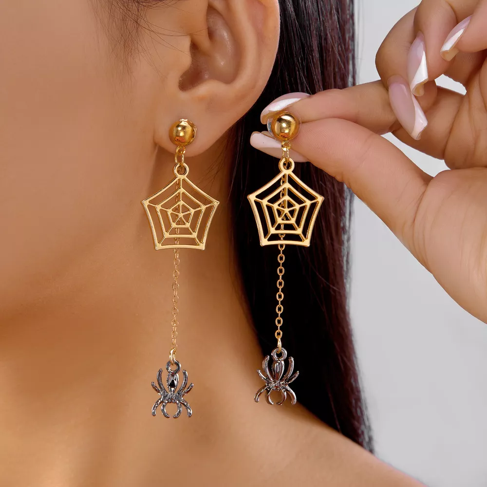 18K Gold-Plated Spider Drop Earrings