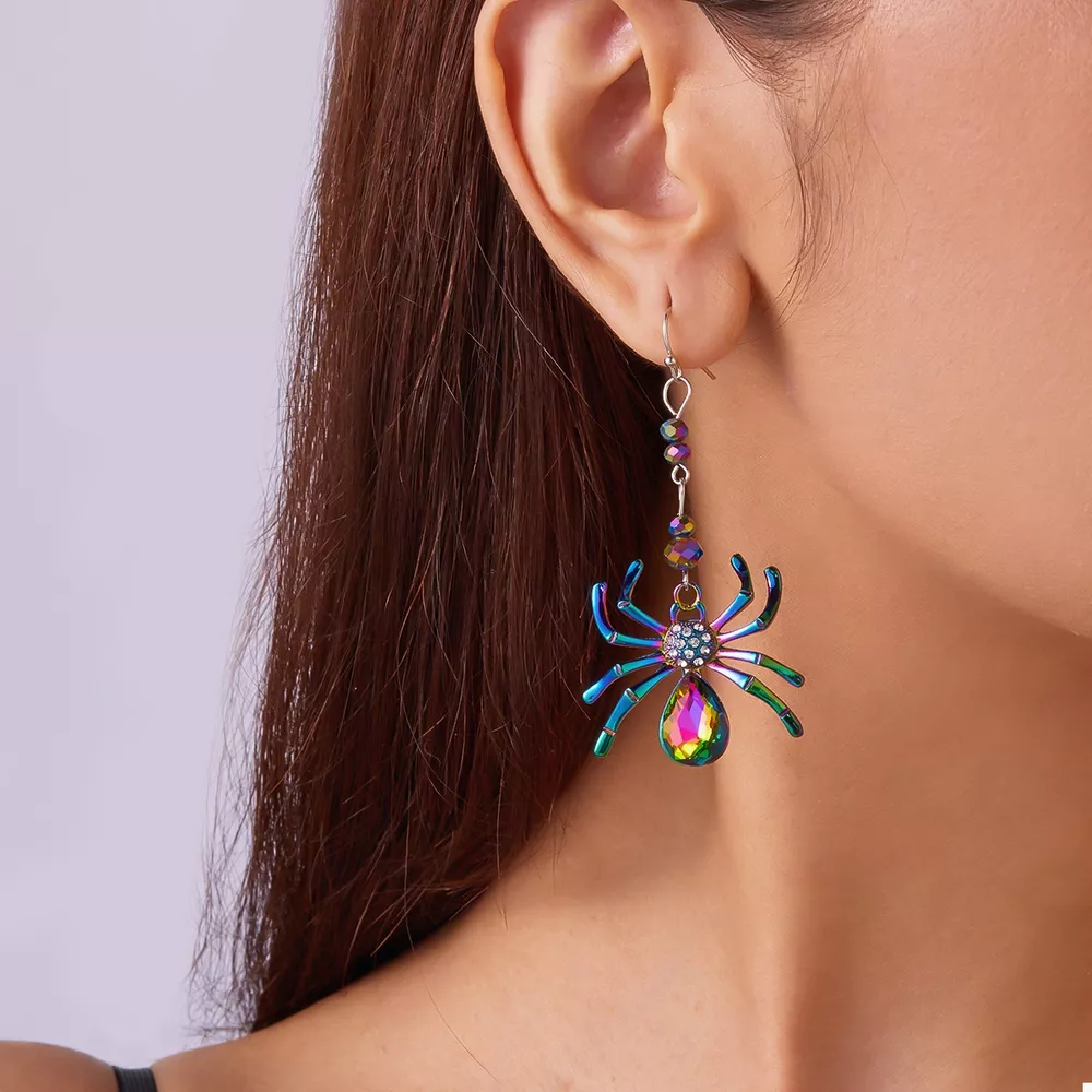 Colorful Spider Drop Earrings, image 3