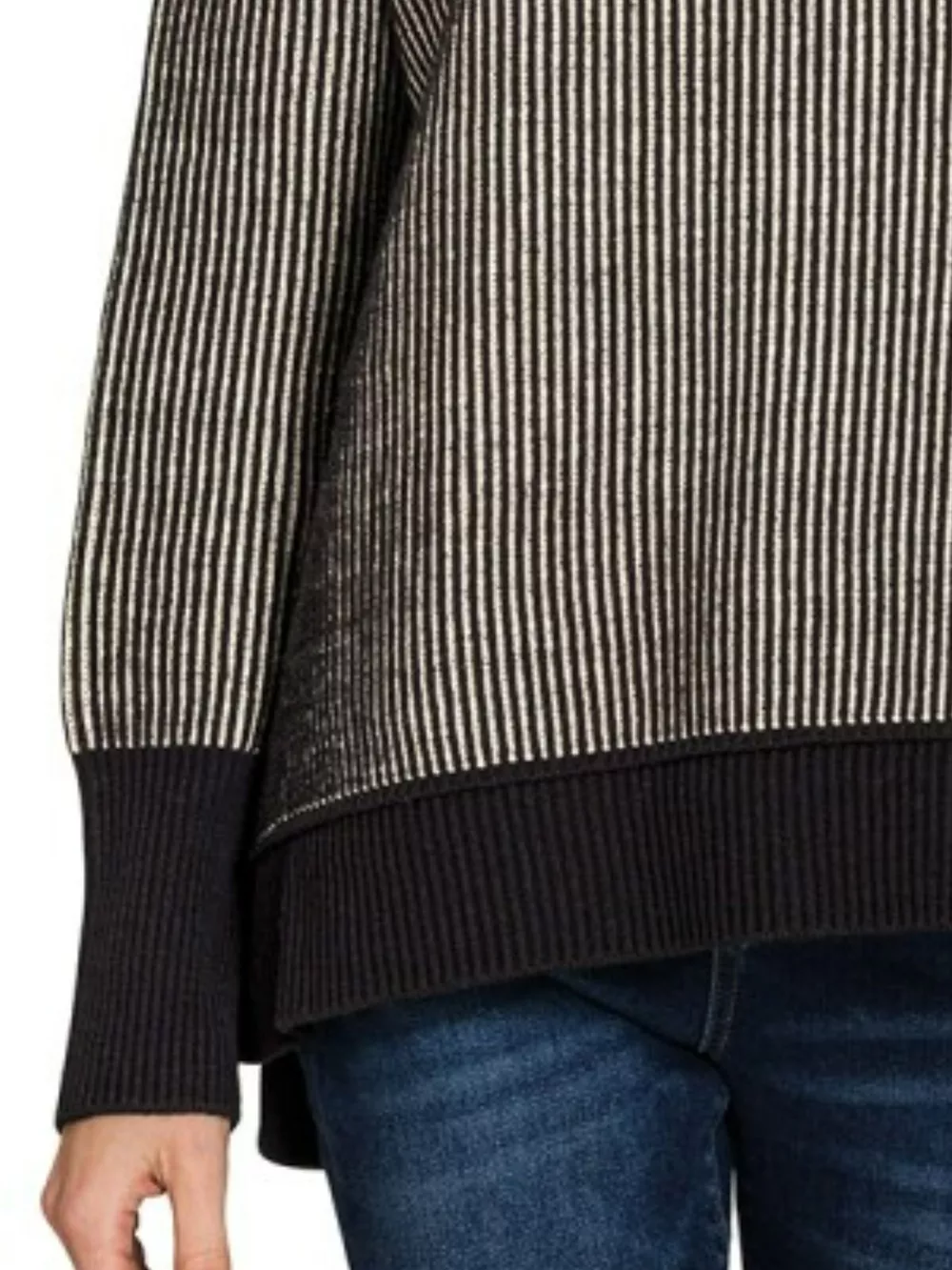 Exposed Seam Two Tone Ribbed Sweater, image 3