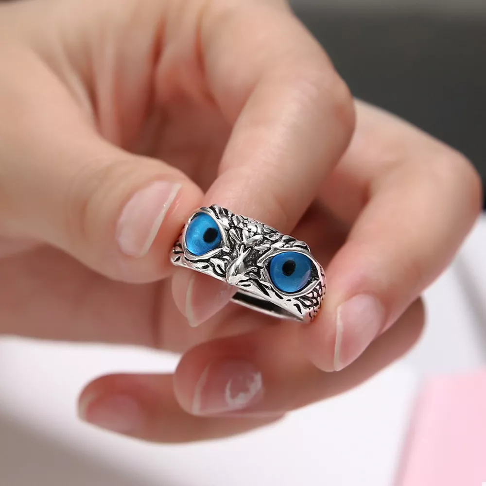 Alloy Owl Eyes Ring, image 2