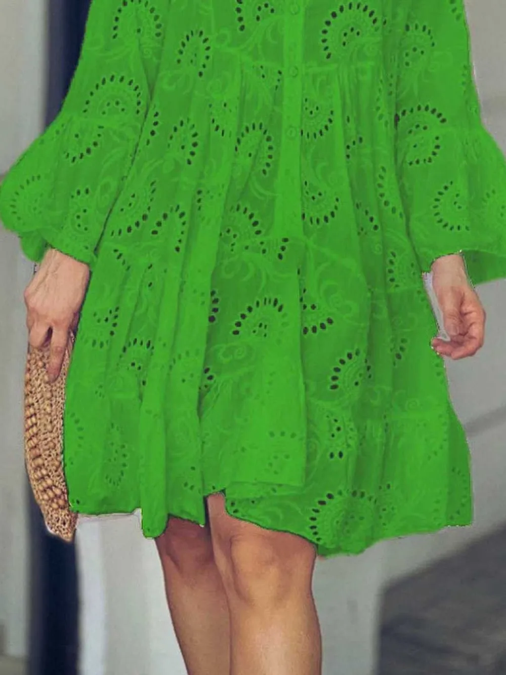 Full Size Eyelet Ruffled Hem Tiered Dress Plus Size, image 17