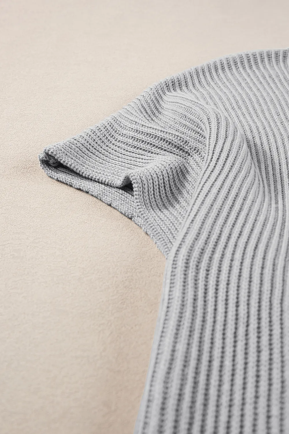 Slit Round Neck Short Sleeve Knit Top, image 10