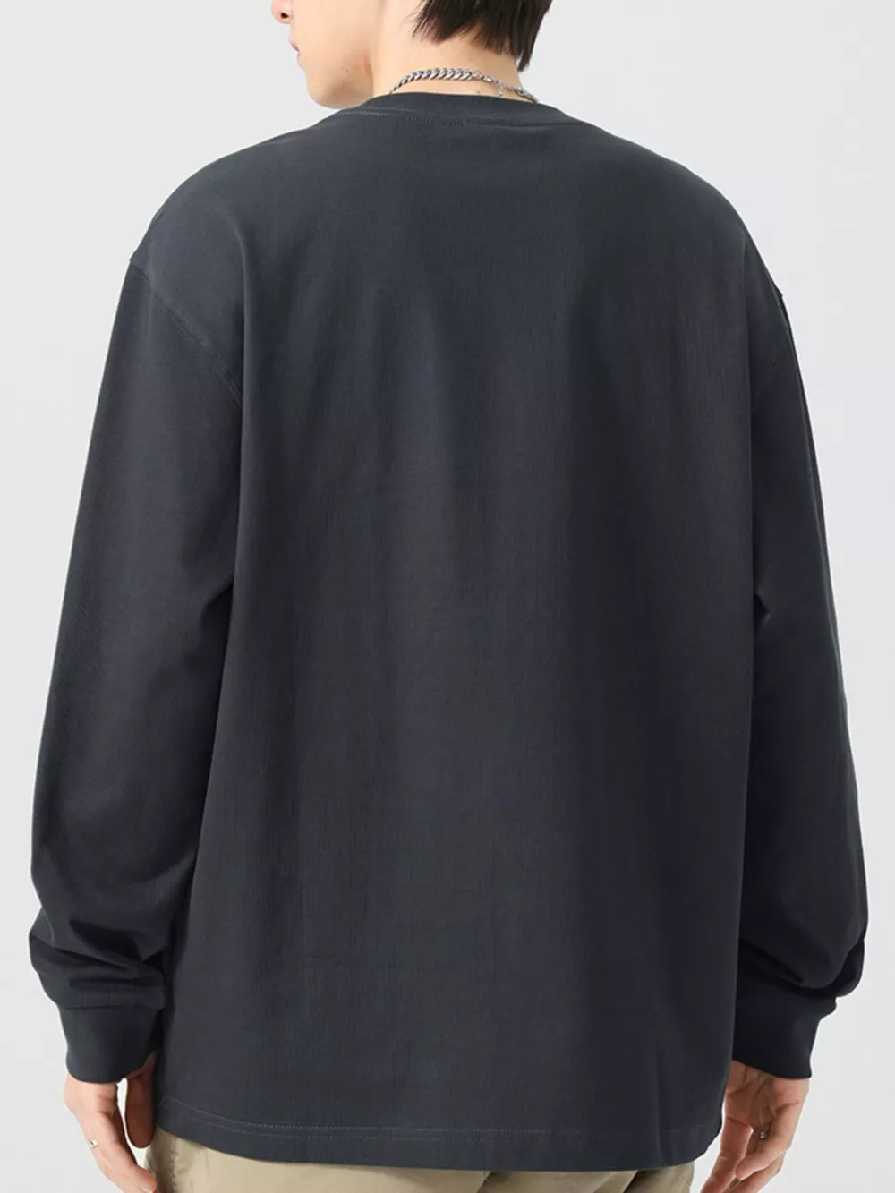 Men's Plus Size Round Neck Long Sleeve T-Shirt, image 5