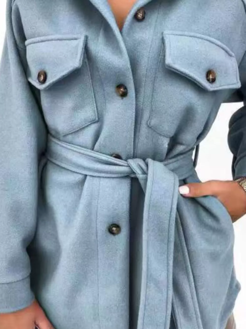 Button-Down Tie Waist Coat, image 19