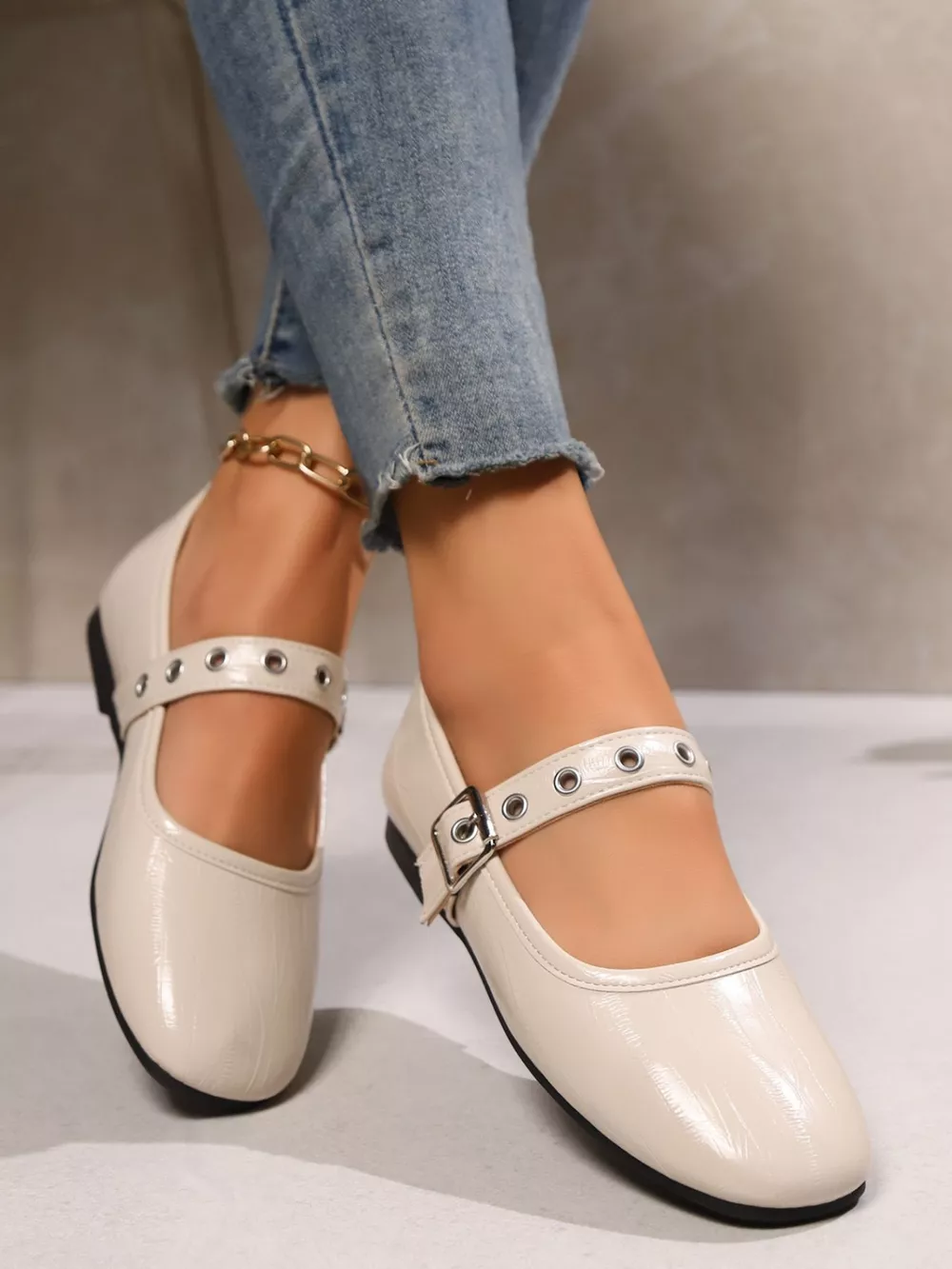 Round Toe Mary Jane Loafers, image 9