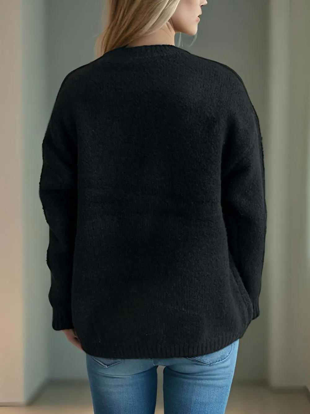 Cherry Round Neck Long Sleeve Sweater, image 9