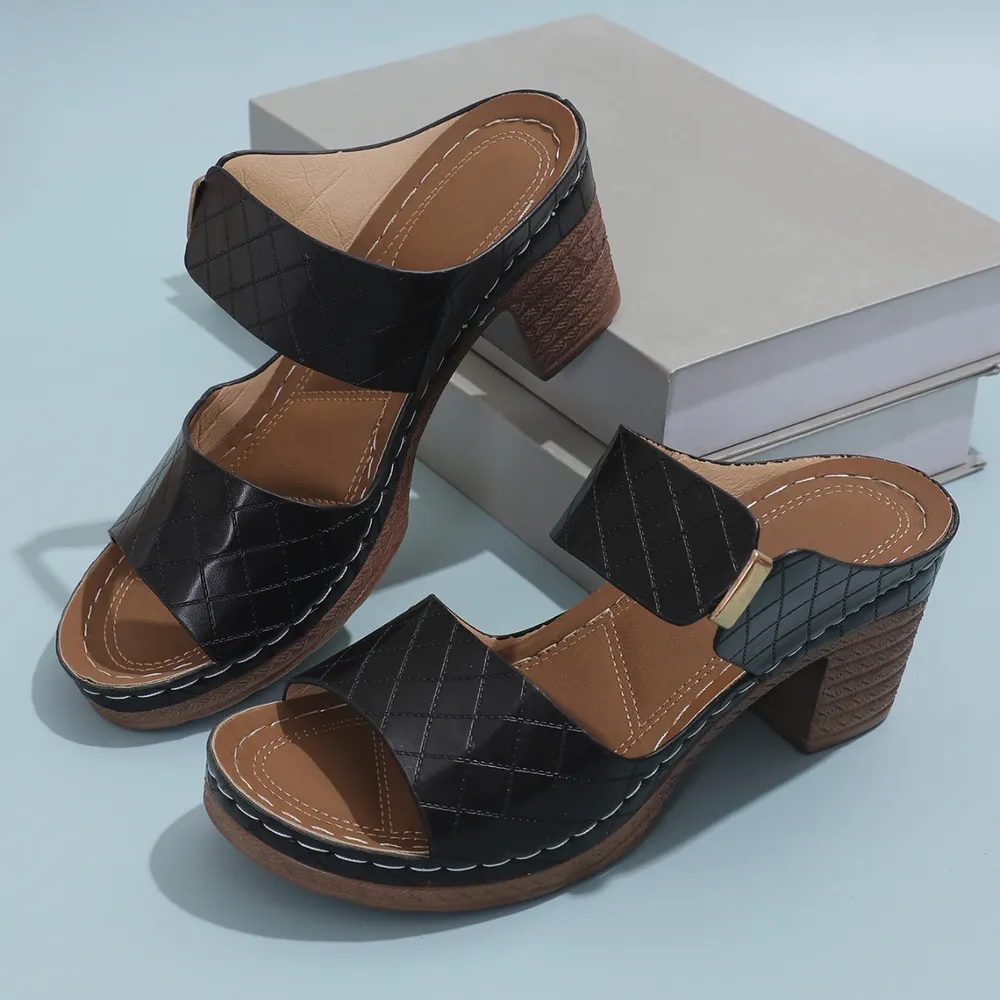 PU Leather Block Heel Sandals, image 8