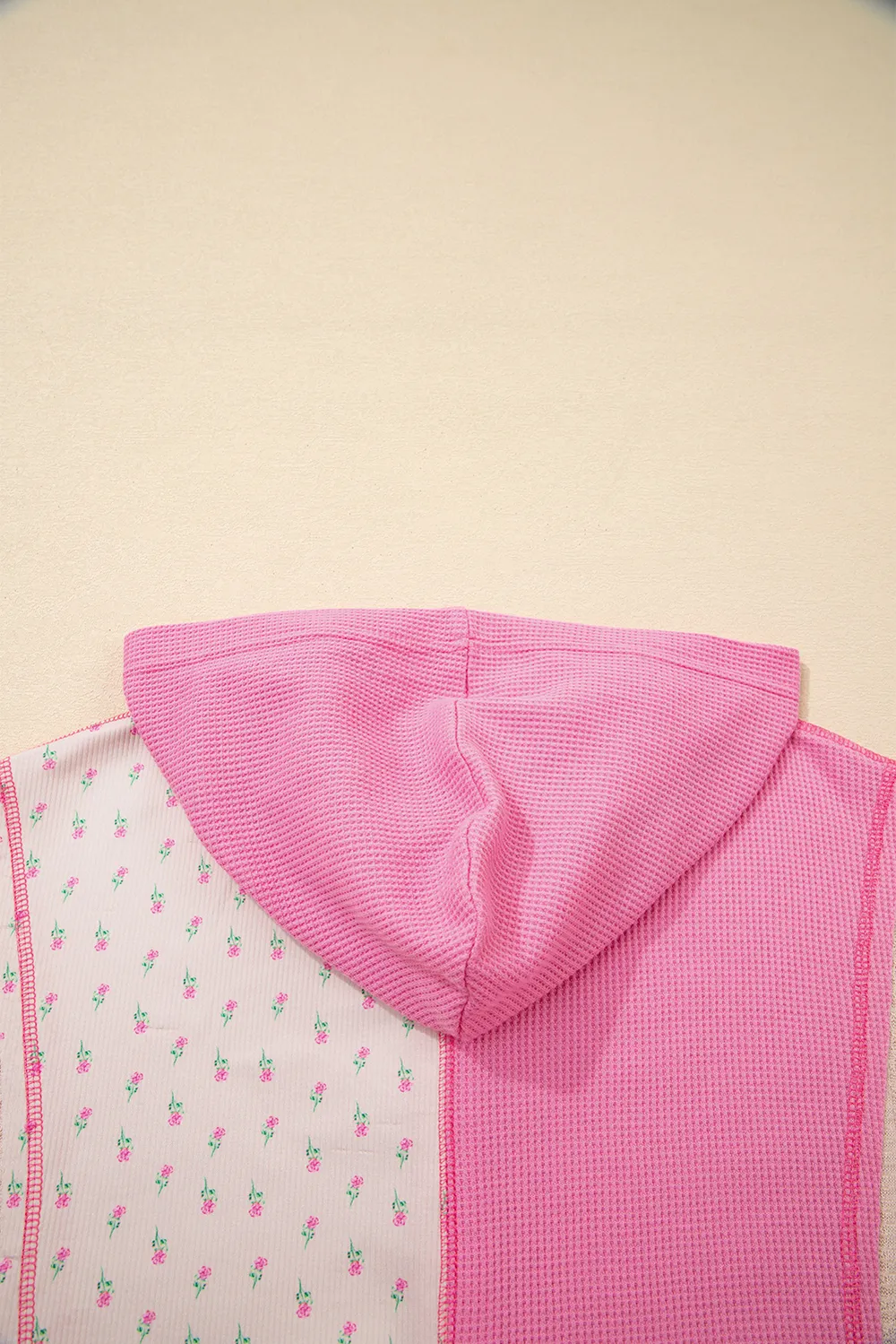 Color Block Button Detail Hoodie, image 6