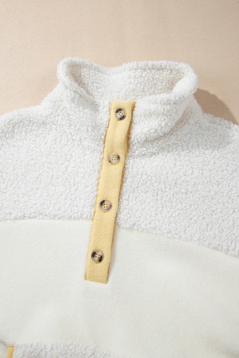 Mock Neck Long Sleeve Sherpa Sweatshirt, image 4