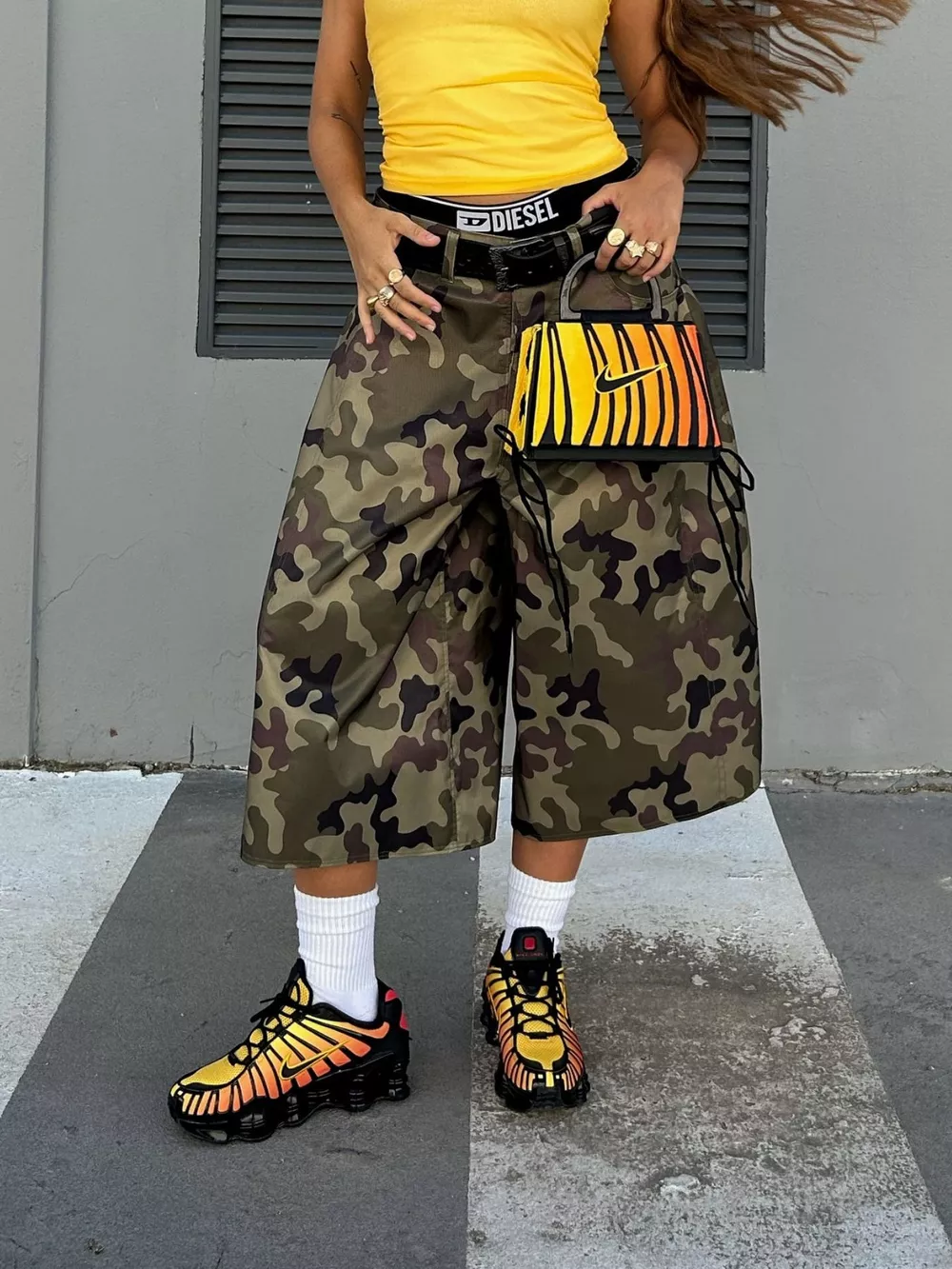 Camouflage Wide-Leg Capris, image 4