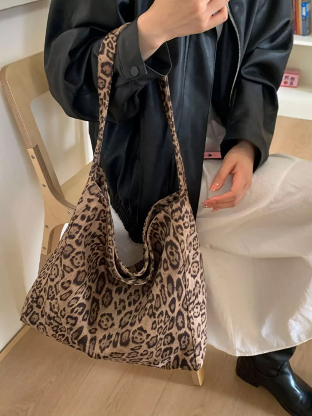 Leopard Print Tote Bag, image 3